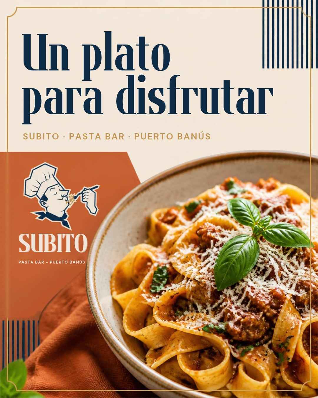 Pappardelle con ragú cocinado a fuego lento, un plato para saborear sin prisa.